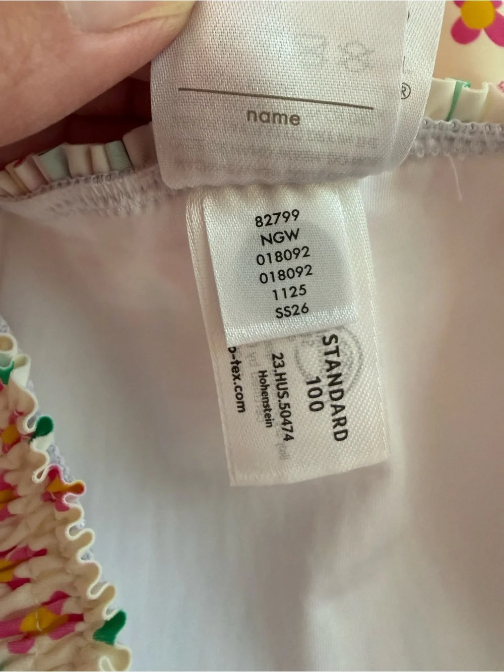 Hanna Andersson Smocked Mixie Pink Floral Swimsuit Top Only Sz 10 140cm - New